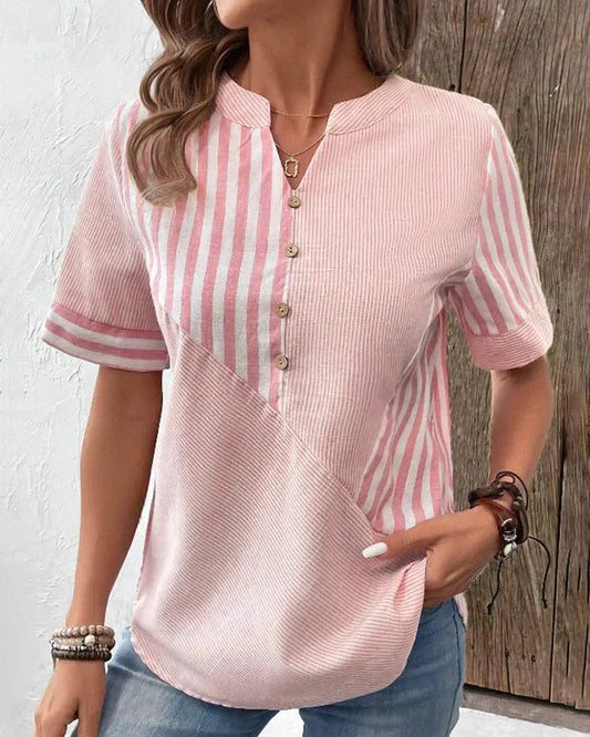 Roos™ | Tijdloze perfectie met het Gestreepte Blouse